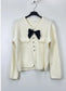BOW KNIT CARDI - 8-12/14 - CREAM