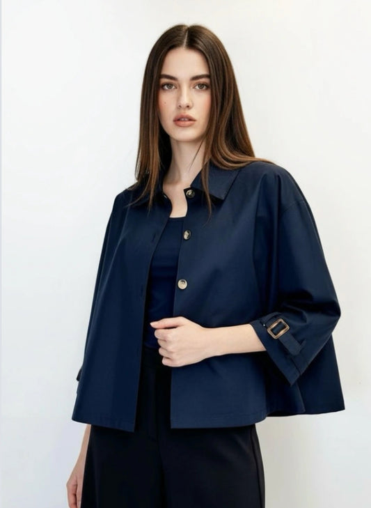 SHORT TRENCH - 10-14 - NAVY