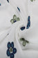 COTTON BLEND FLORAL EMBROIDERED SCARF WITH FRINGE - BLUE