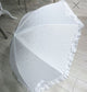 WHITE CRYSTAL FRILL UMBRELLA