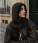 RIB KNIT HOOD
