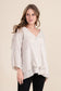 LAYERED HEM LINEN CARDI TOP - 10-16 - BEIGE