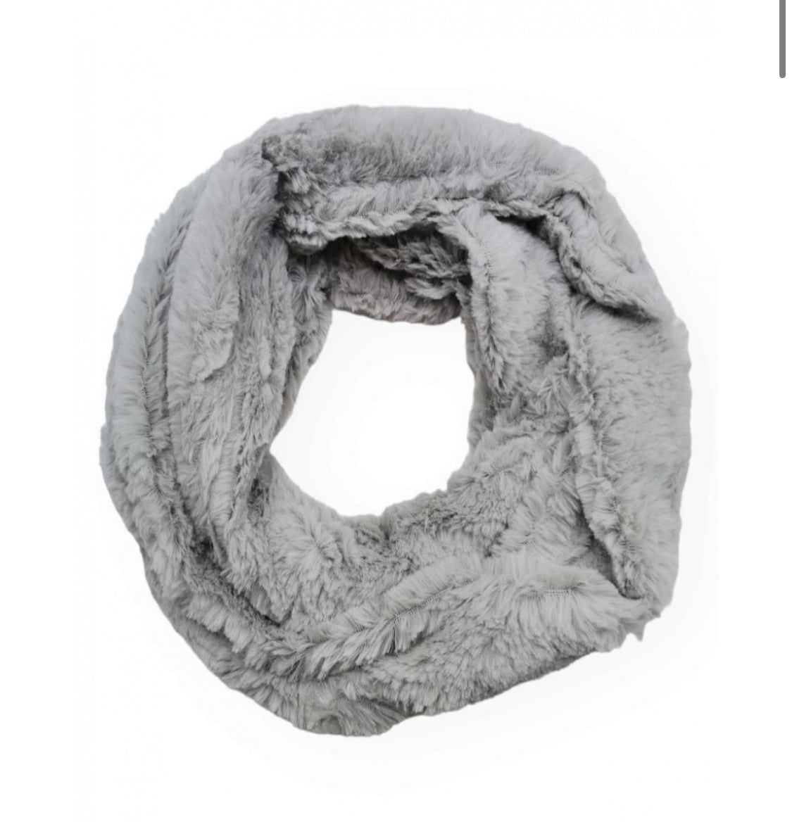 FAUX FUR SNOOD - SILVER GREY