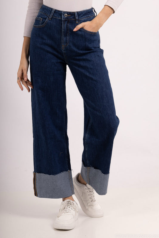 DEEP CUFF DARK WASH DENIMS - SIZES 8 to 16