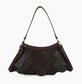 SCALE EFFECT HANDBAG - DARK BROWN