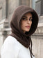 WOOL BLEND HOOD ‘N SNOOD - CHOCOLATE