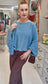 SHUTTLEKNIT PONCHO - FREE SIZE - TEAL
