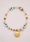 EVIL EYE BEAD BRACELET- WHITE