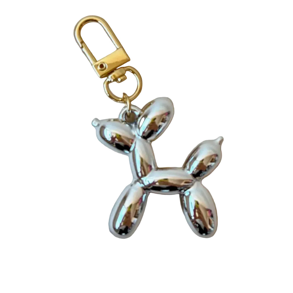BALLOON DOG KEYRING - SILVER
