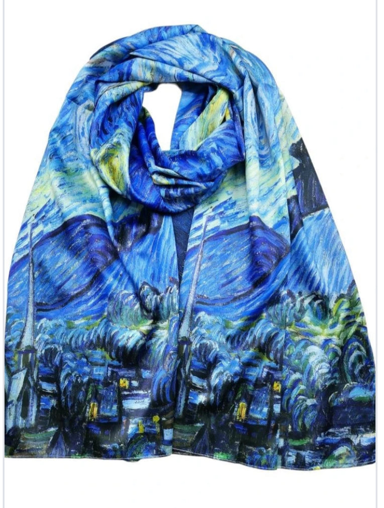 DOUBLE SIDED SILK FEEL SCARF