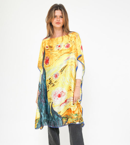 SILK BLEND PONCHO TUNIC