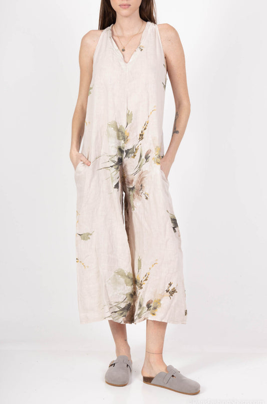 FLORAL PRINT JUMPSUIT - 10-16 - BEIGE