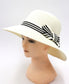 STRIPE RIBBON SUN HAT - IVORY