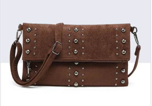 STUD SUEDETTE BAG