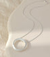 CRYSTAL CIRCLE PENDANT NECKLACE - SILVER