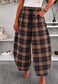 CHECK BARREL PANTS - 10-16 - BLACK