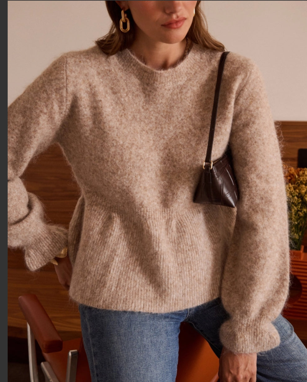 PEPLUM KNIT - 8-12 - BEIGE