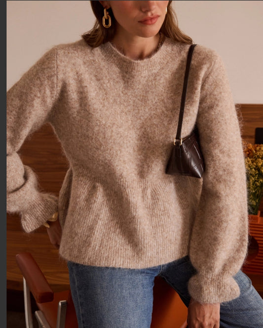 PEPLUM KNIT - 8-12 - BEIGE