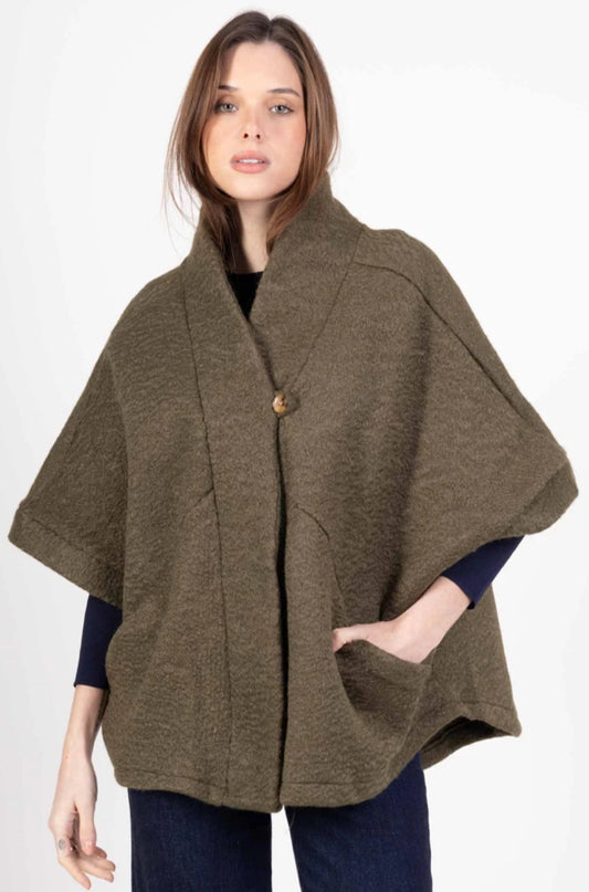 TEDDY BUTTON JACKET - 10-16 - KHAKI