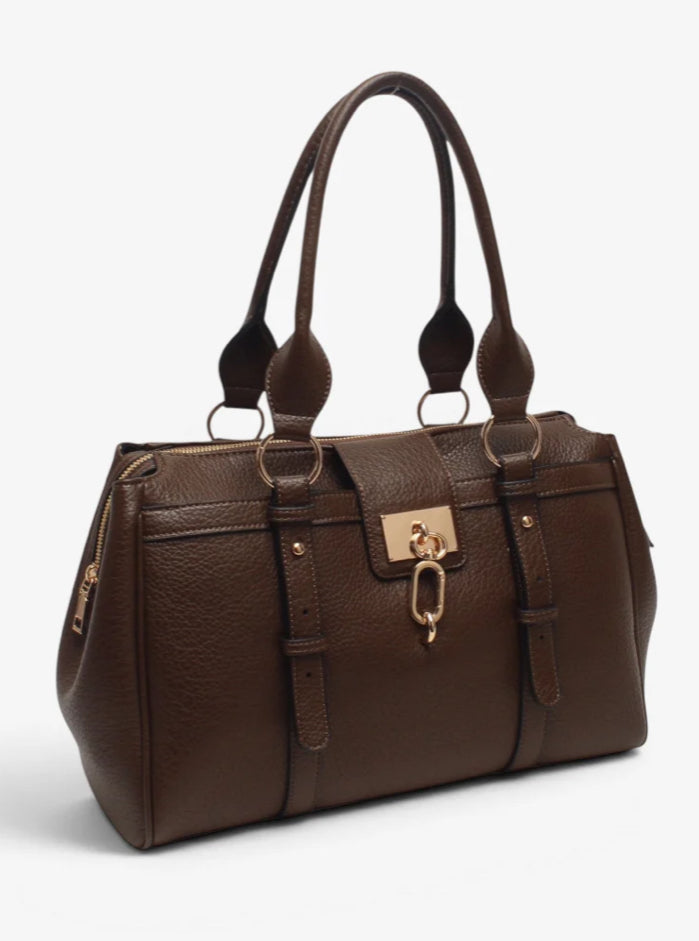 TOTE WITH LONG STRAP - CHOCOLATE
