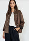 MILITARY SUEDETTE JACKET - 10-16 - CHOCOLATE