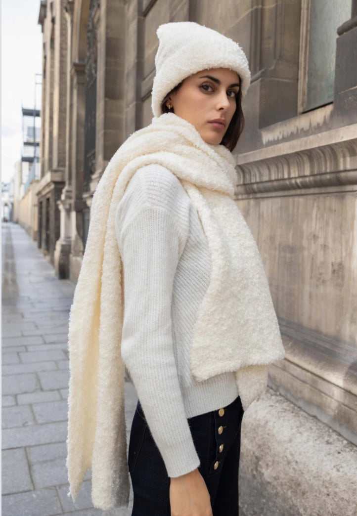 CHUNKY SOFT SCARF - CREAM