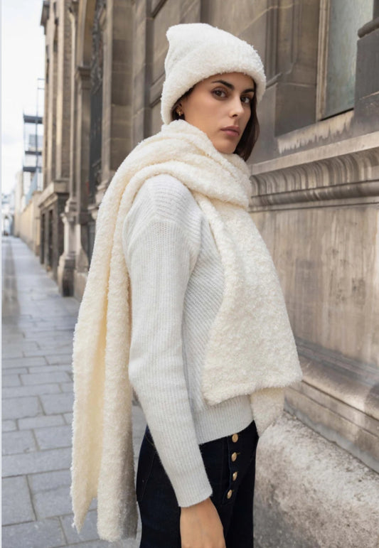 CHUNKY SOFT SCARF - CREAM