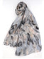 FLORAL PRINT SCARF - GREY