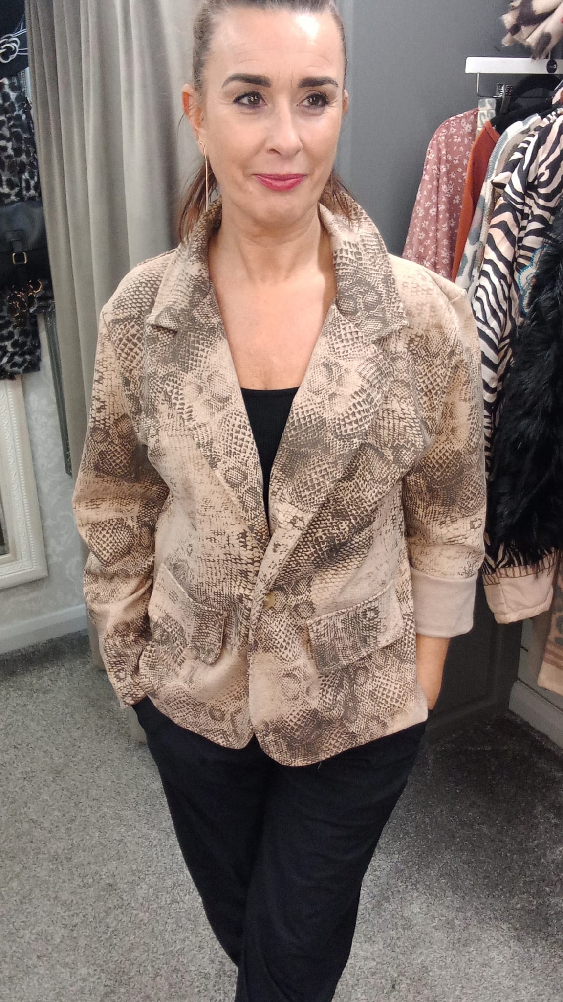 SNAKE PRINT BLAZER - 8-12