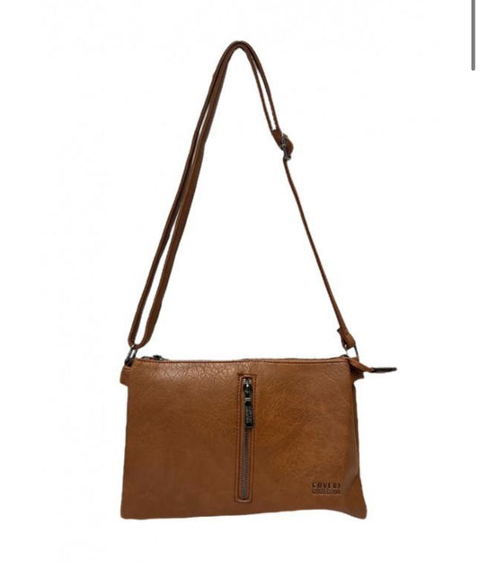 ZIP DETAIL CROSSBODY - TAN