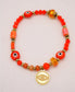 EVIL EYE BEAD BRACELET- ORANGE