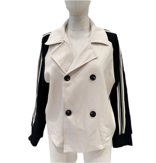 PEACOAT STYLE JACKET WITH JERSEY SLEEVES - 10-14