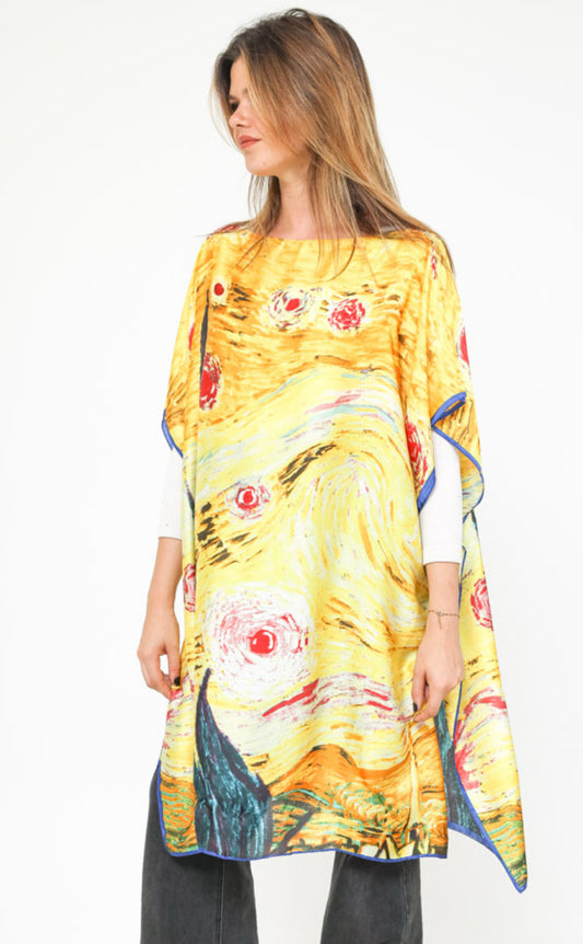 SILK BLEND PONCHO TUNIC