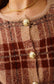 CHECK GOLD BUTTON JACKET - 10-14 - BURGUNDY