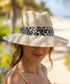 ANIMAL PRINT RIBBON HAT - BEIGE