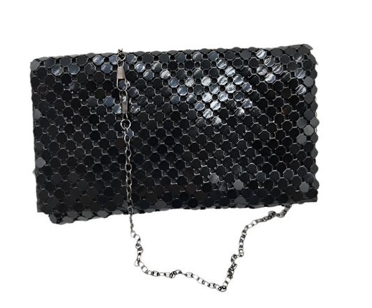 CHAINMAIL EVENING CLUTCH - BLACK