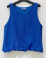 LINEN PUFF HEM TANK TOP - 8-14 - BLUE