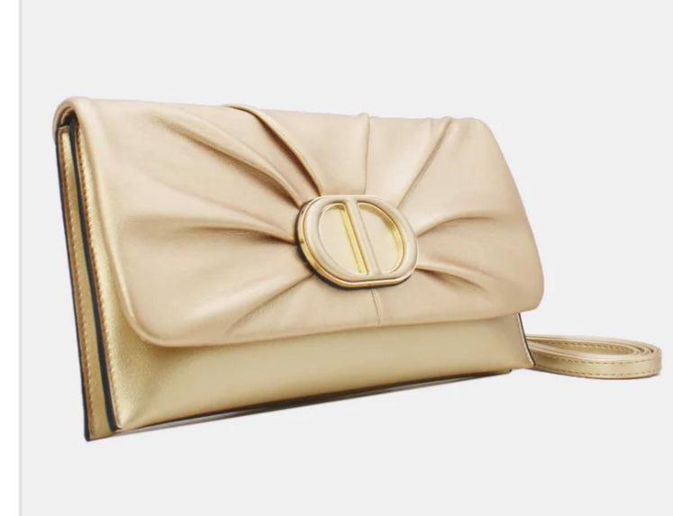 RUCHED OCCASION BAG - GOLD