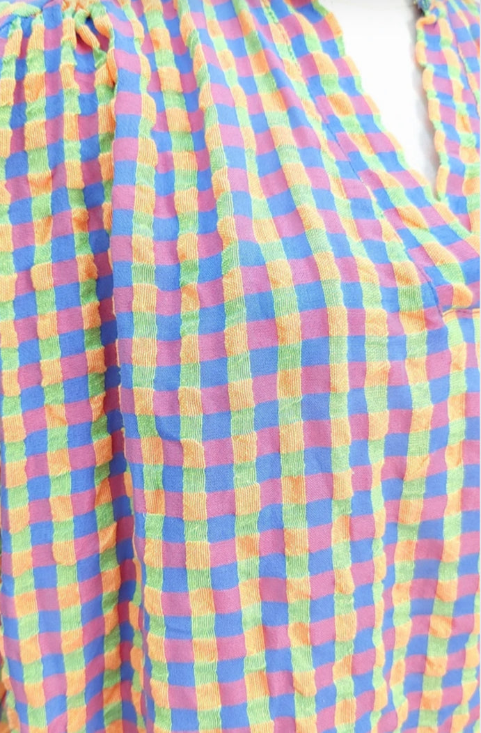 COTTON BLEND GINGHAM TOP - 10-16