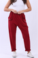 SLOUCH POCKET COTTON PANTS - BURGUNDY - 10-16