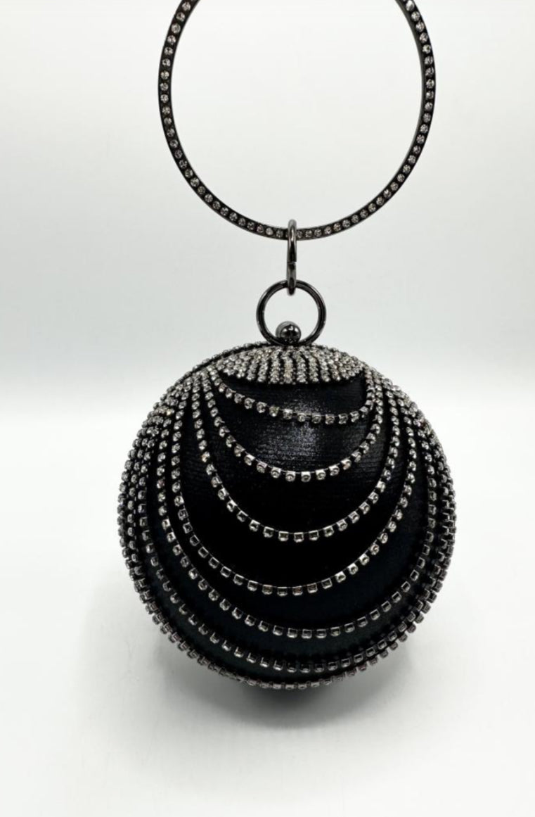 BLACK SPHERE CRYSTAL OCCASION BAG