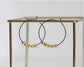 KAIKO - BLACK & GOLD BALL HOOPS - GOLD PLATED