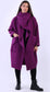 WRAP SCARF WATERFALL COAT - MULBERRY - 14-18