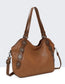 STUD DETAIL SHOULDER BAG - CAMEL