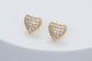 CRYSTAL HEART STUD EARRINGS - GOLD