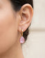 CRYSTAL HUGGIE EARRINGS - PINK